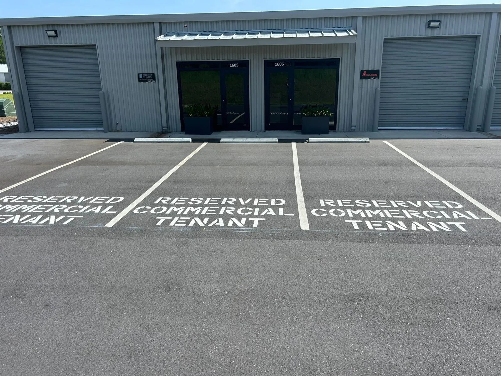 Reserved Commercial Tenant pavement stencils