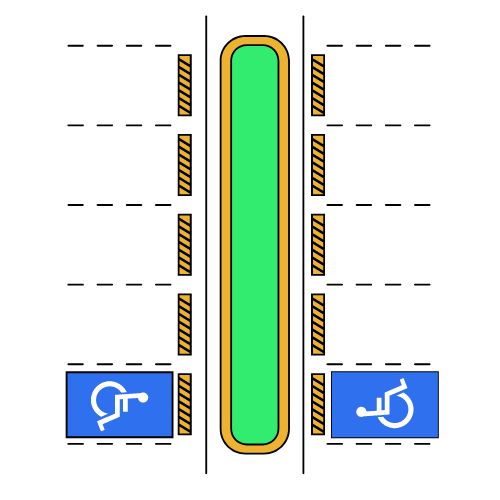 ada space at parking lot