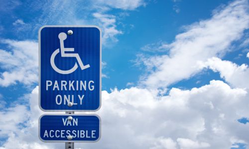 ada parking sign with van accessible