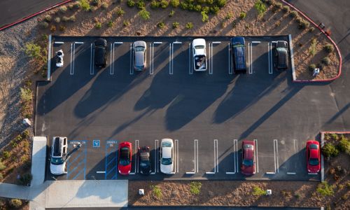 wheel stop with well managed parking lot